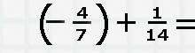 выражение на сложение   отрицательных   чисел (- 2/4) + (- 5/10) = 
