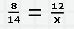 уравнение 8/14=12/X