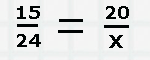 уравнение 15/24=20/X