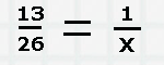 уравнение 13/26=1/X